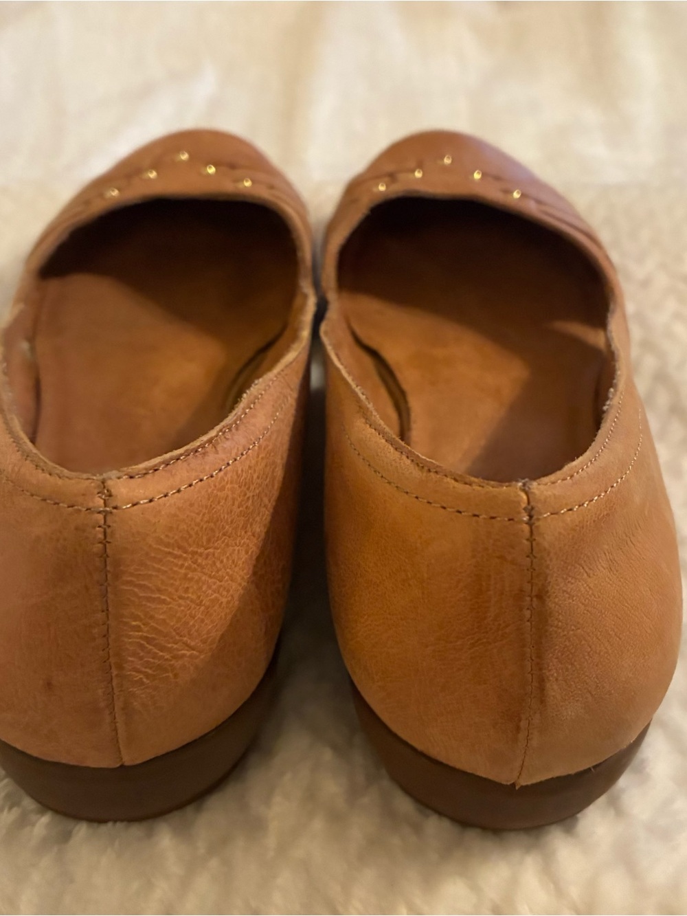 Naturalizer N5 Comfort Tan Cognac Leather Ballet Flats 7.5 Classic Vintage Y2K - Picture 3 of 8
